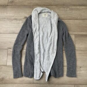 Abercrombie & Fitch Women Open Front Cardigan Sweater Comfy Oversized Gray SZ S